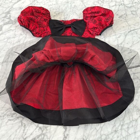 Vintage Girls Bow Poof Sleeve Fancy Dress Sz 8 - Picture 8 of 9